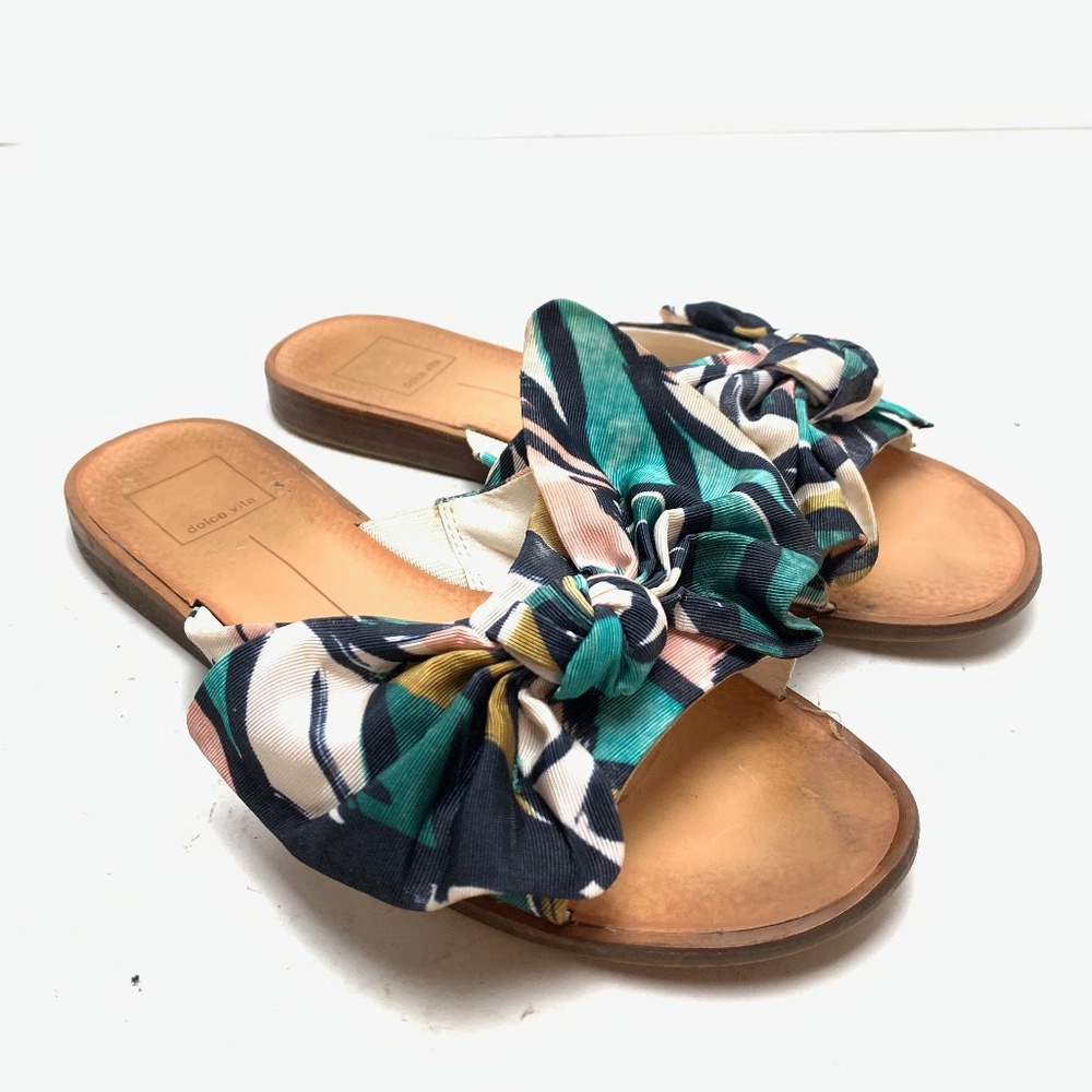DOLCE VITA PARIN Bow Slides Sandals Shoes sz 7.5